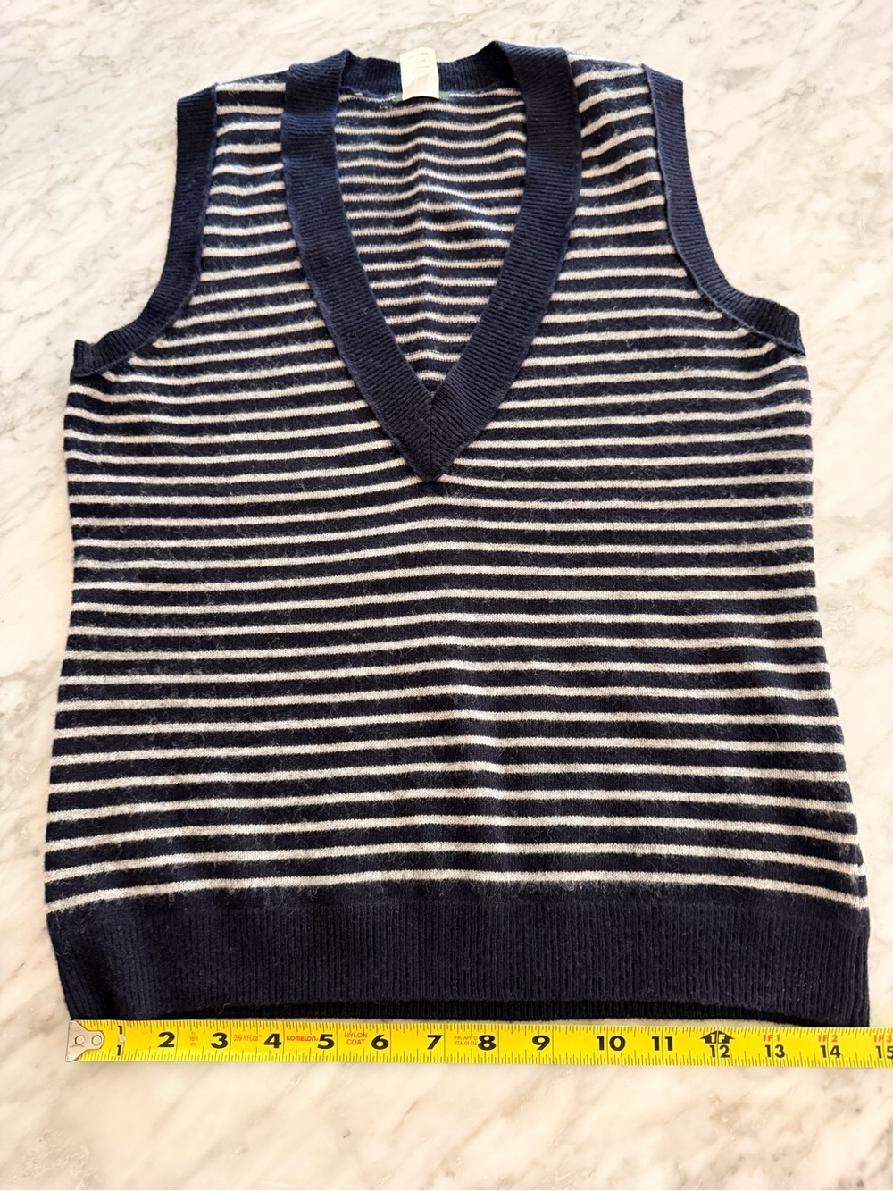 J Crew wool cashmere Striped Sweater Vest sz M